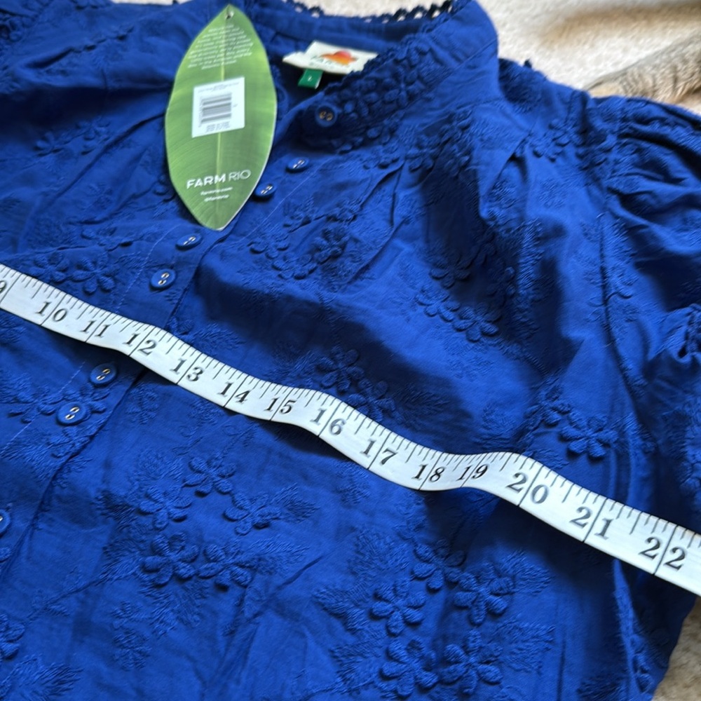 FARM RIO “3D Flower” textured blouse - Picture 8 of 11